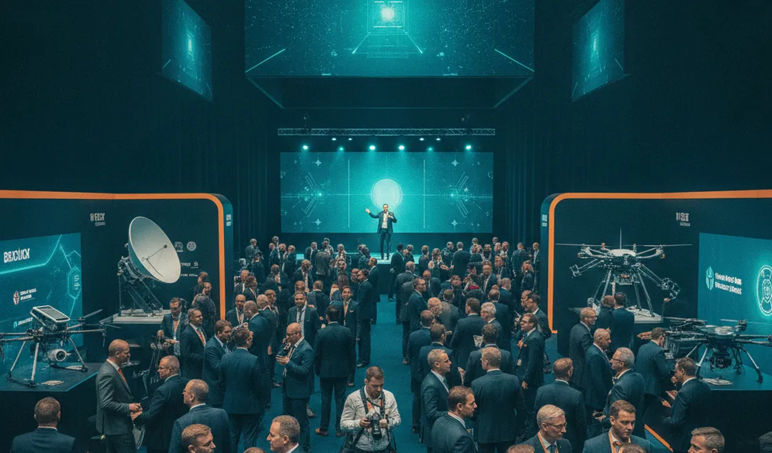 Founders and government program managers networking at a defense-tech innovation summit